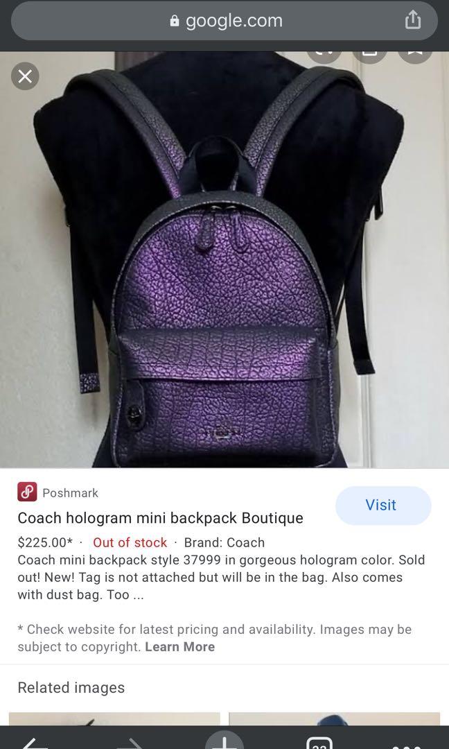 Coach Mini Campus Backpack in hologram leather Women s Fashion Bags Wallets Backpacks on Carousell