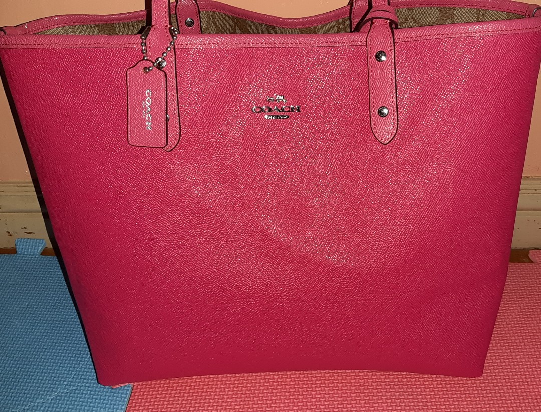 coach pink reversible tote