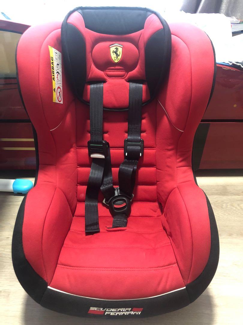 White Ferrari Shape Baby Car with Footrest and Side Protection Stylish and Safe Ride for Kids