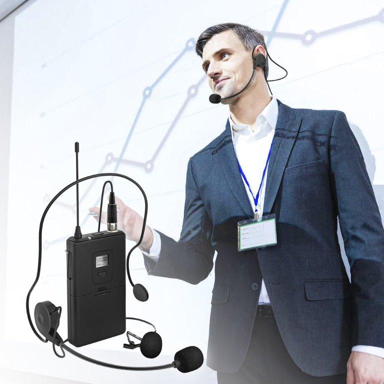 Fifine K037B Wireless Microphone System with Lapel & Headset