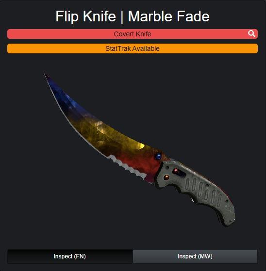 Flip Knife Marble Fade Factory New Toys Games Video Gaming In Game Products On Carousell - marble knife roblox