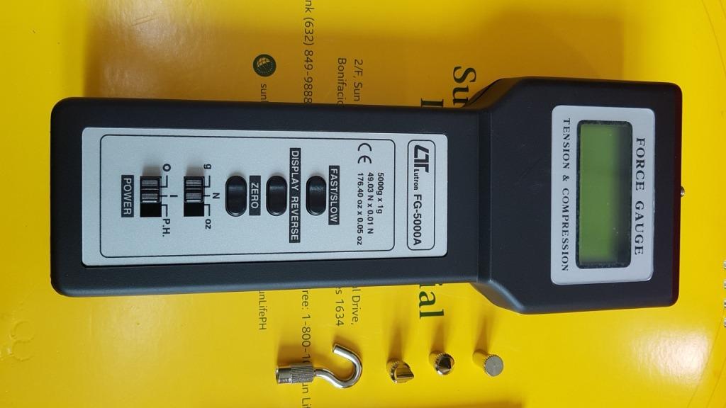 Force Gauge, Tension Gauge, Digital PushPull Gauge, 5000 grams, Lutron