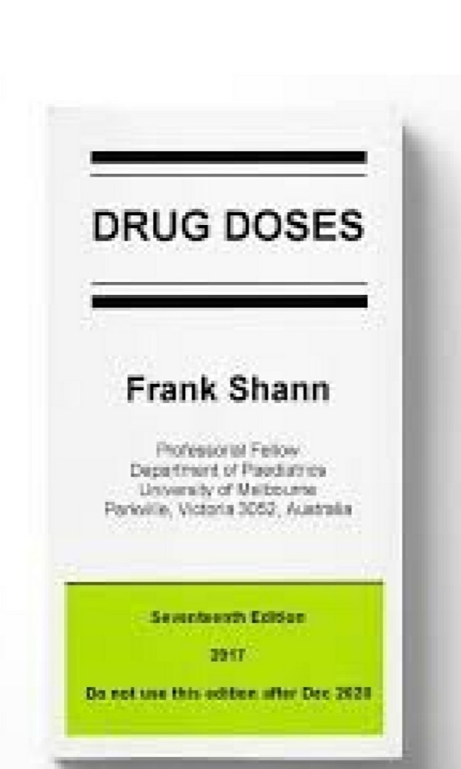 Frank Shann Drug Doses Textbooks On Carousell