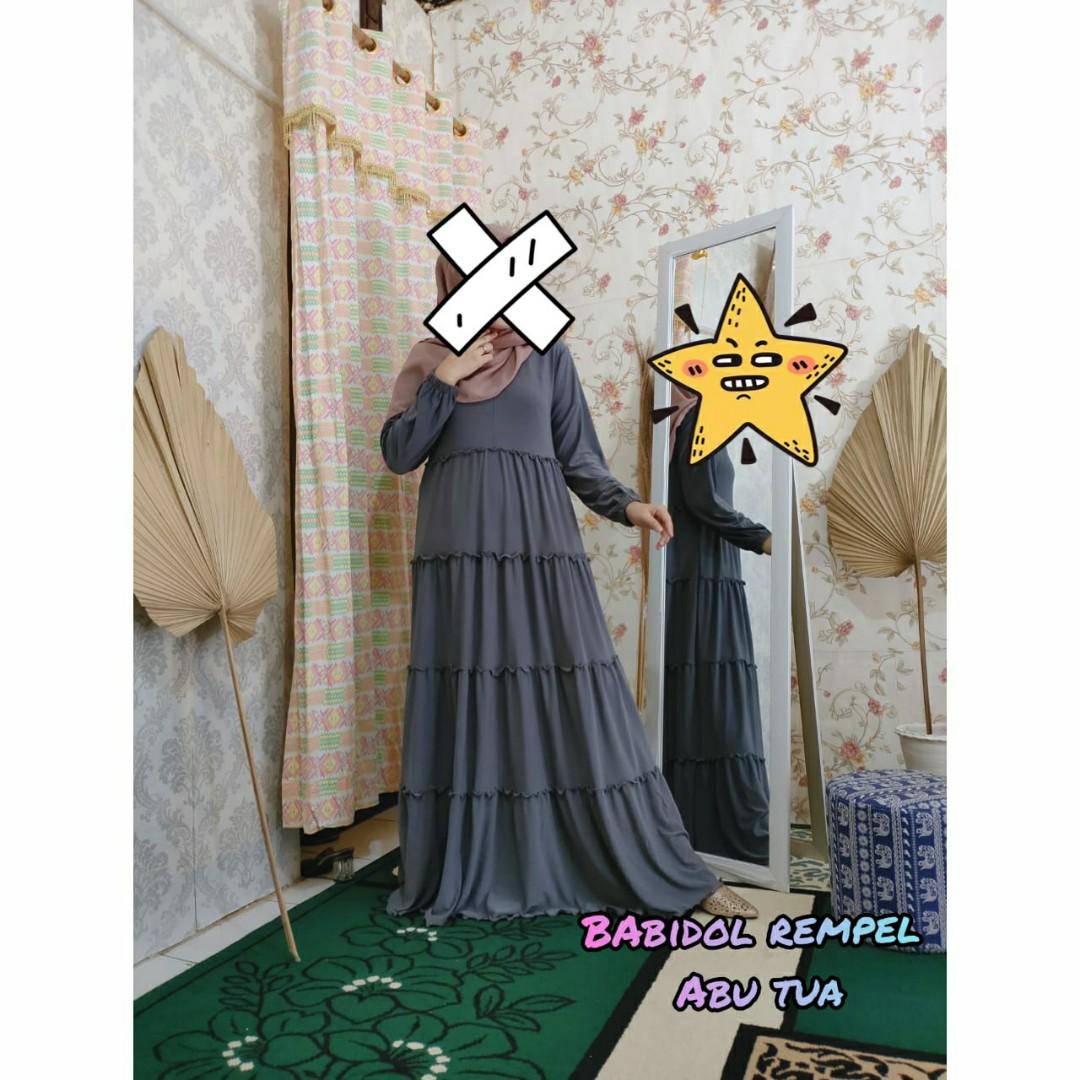 Gamis Babydoll Rempel Fesyen Wanita Muslim Fashion Gaun Di Carousell
