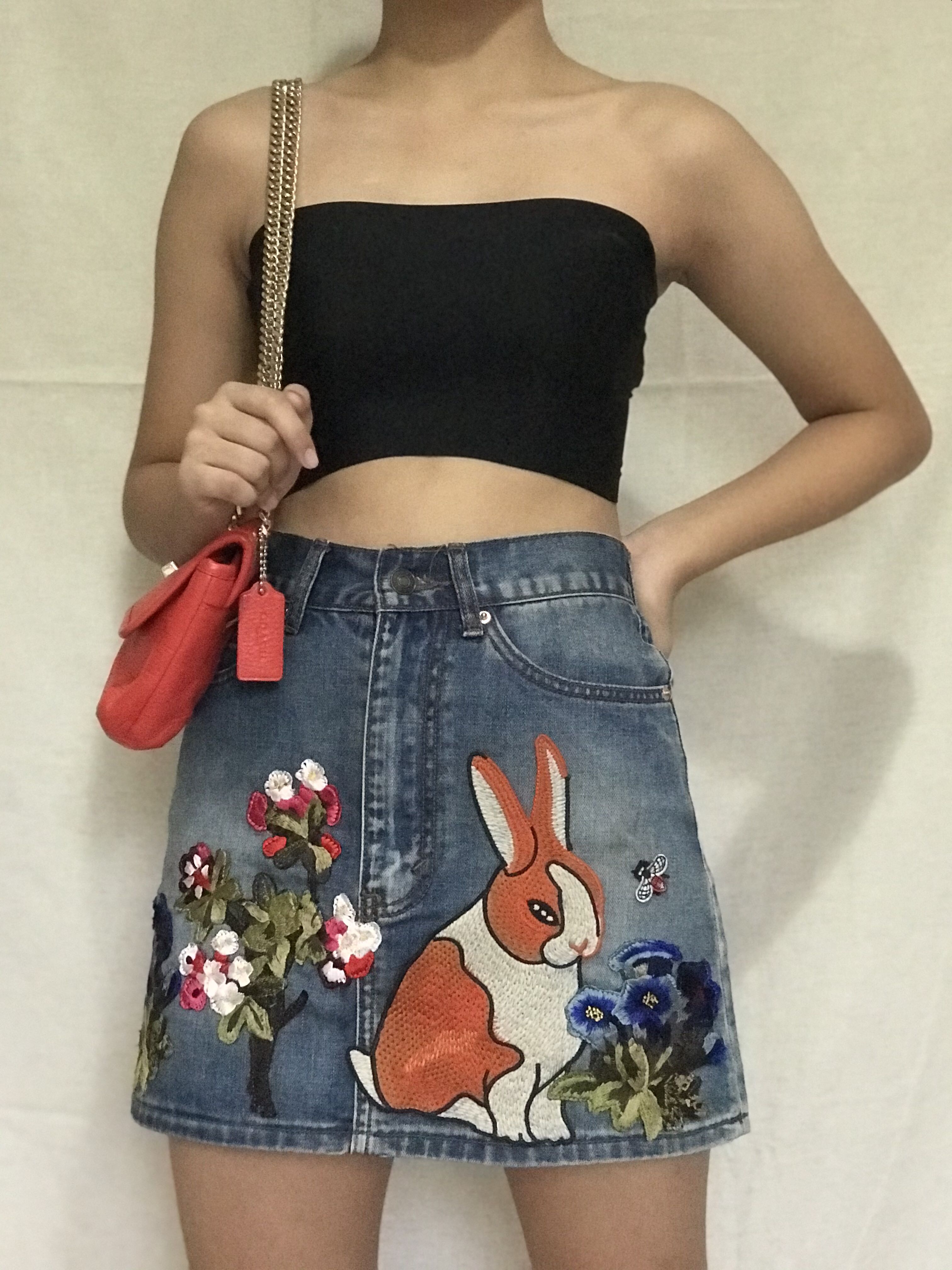 gucci jeans skirt