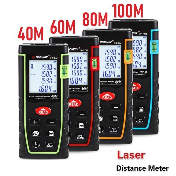 Lazer Measure Up To 80M LCD Backlight Portable Laser Distance Measures Handheld 