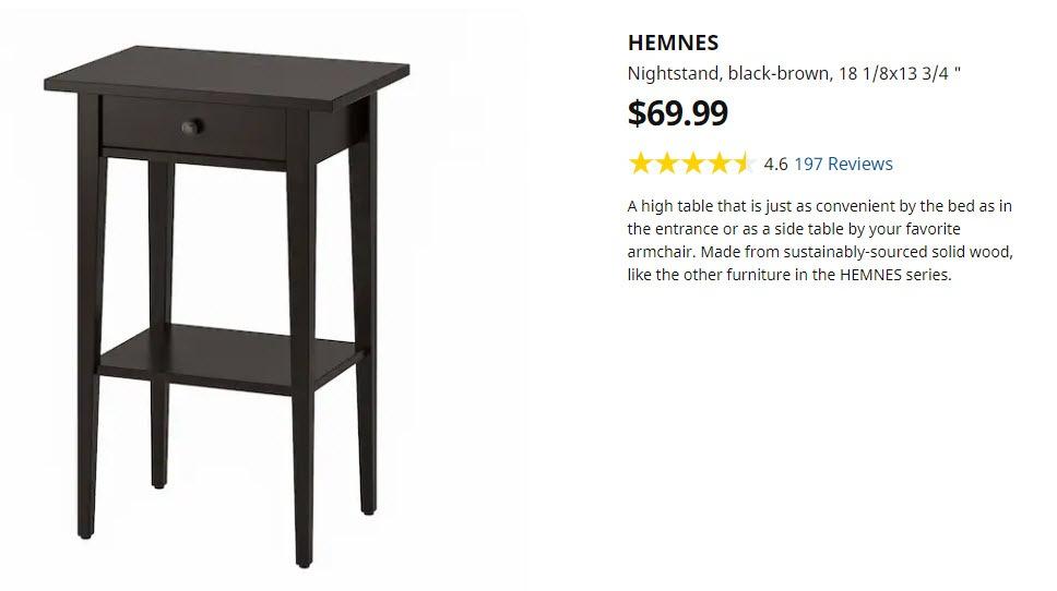 Hemnes Nightstand Black Brown Furniture Tables Chairs On Carousell
