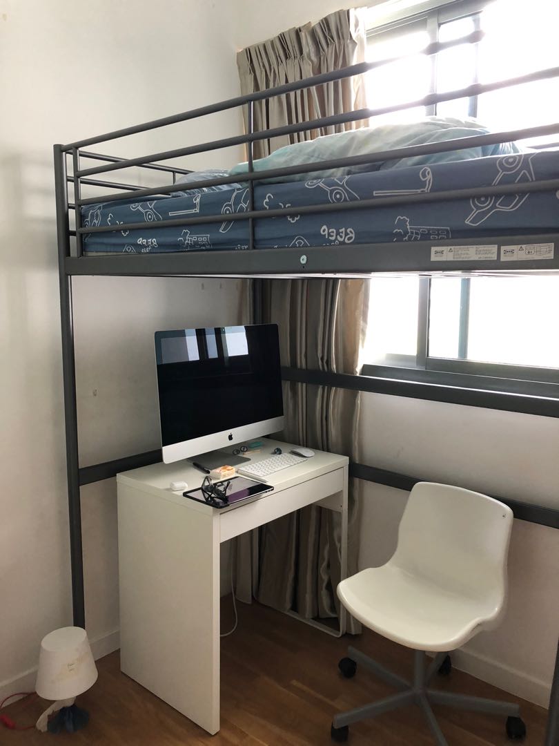 Ikea Loft Bed Frame, Furniture & Home Living, Furniture, Bed Frames & Mattresses on Carousell