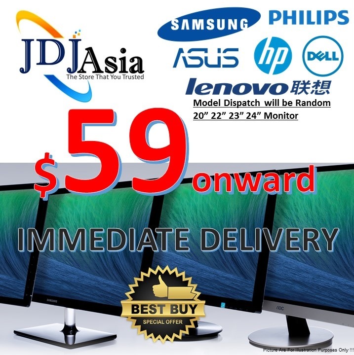 immediate delivery refurbished 20 22 23 24 inch dell hp lenovo acer samsung philips asus tft lcd led monitor
