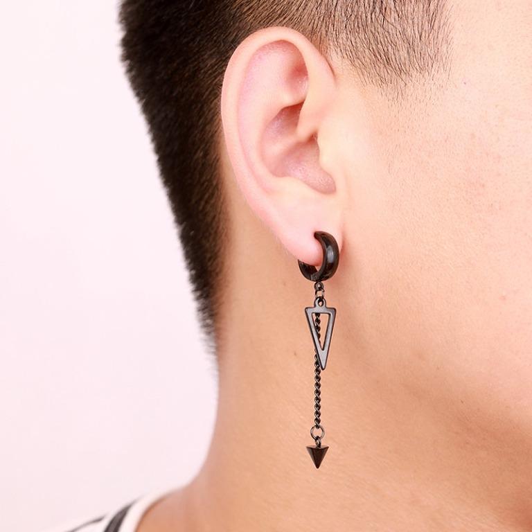 In Stock] No Piercing Dangling Ear Cuffs Clip On Earrings For Men  (Stainless Steel Hoop Male Unisex) Fashion Man, Men'S Fashion, Watches &  Accessories, Jewelry On Carousell