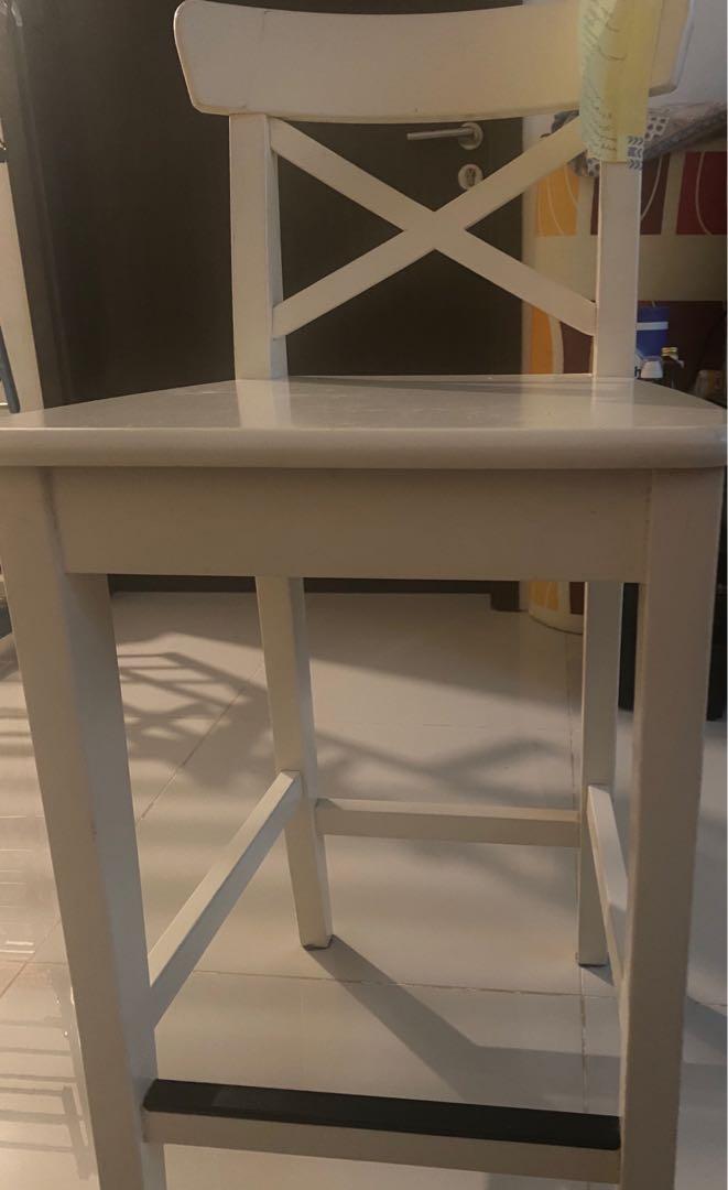 Ikea Ingolf Bar Stool With Backrest Furniture Tables Chairs On Carousell