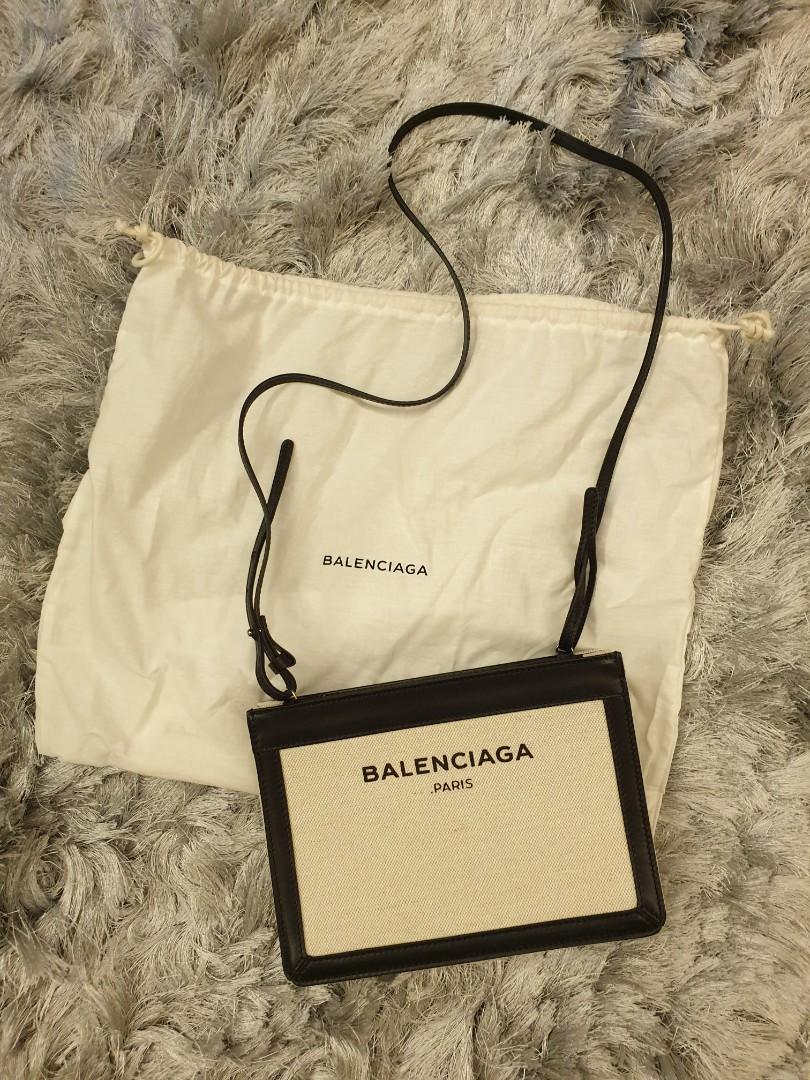 balenciaga navy pouch with strap