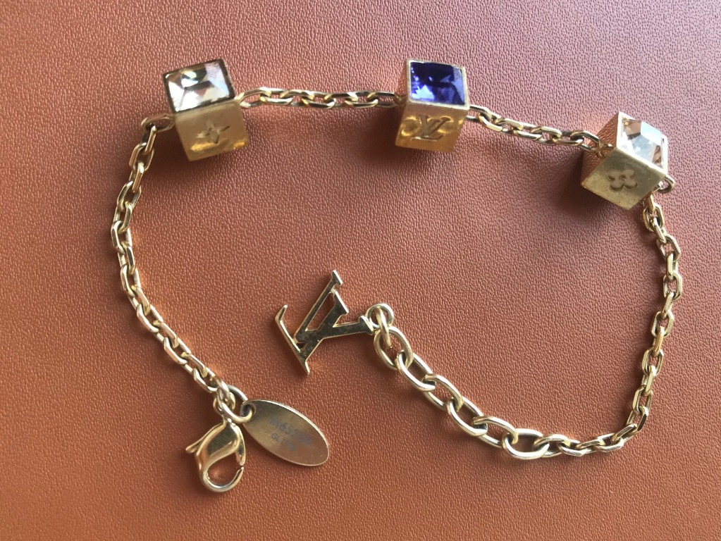 Louis Vuitton Gamble Crystal Gold Tone Bracelet