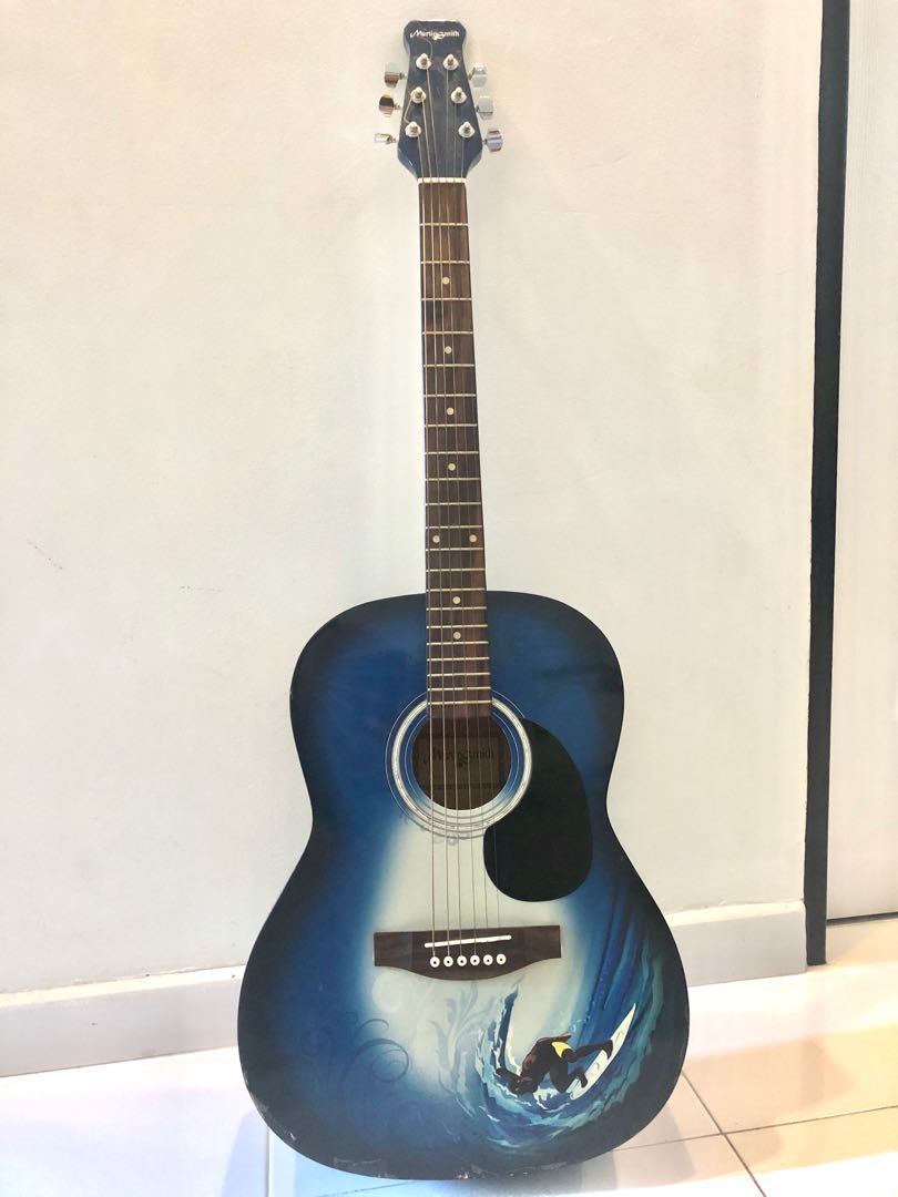 Martin Smith W 390 SF Blue Surfer Acoustic Guitar Hobbies Toys