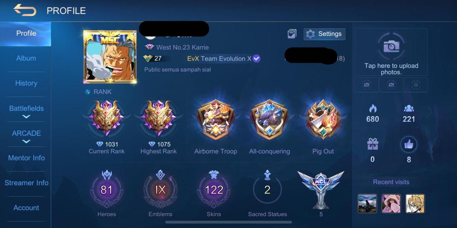 Mobile Legend Account Toys Games Video Gaming In Game Products On Carousell