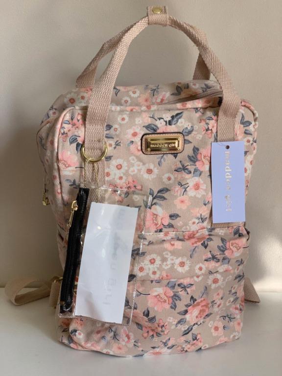 NEW STEVE MADDEN GIRL BLUSH PINK FLORAL TRAVEL BACKPACK BAG PURSE