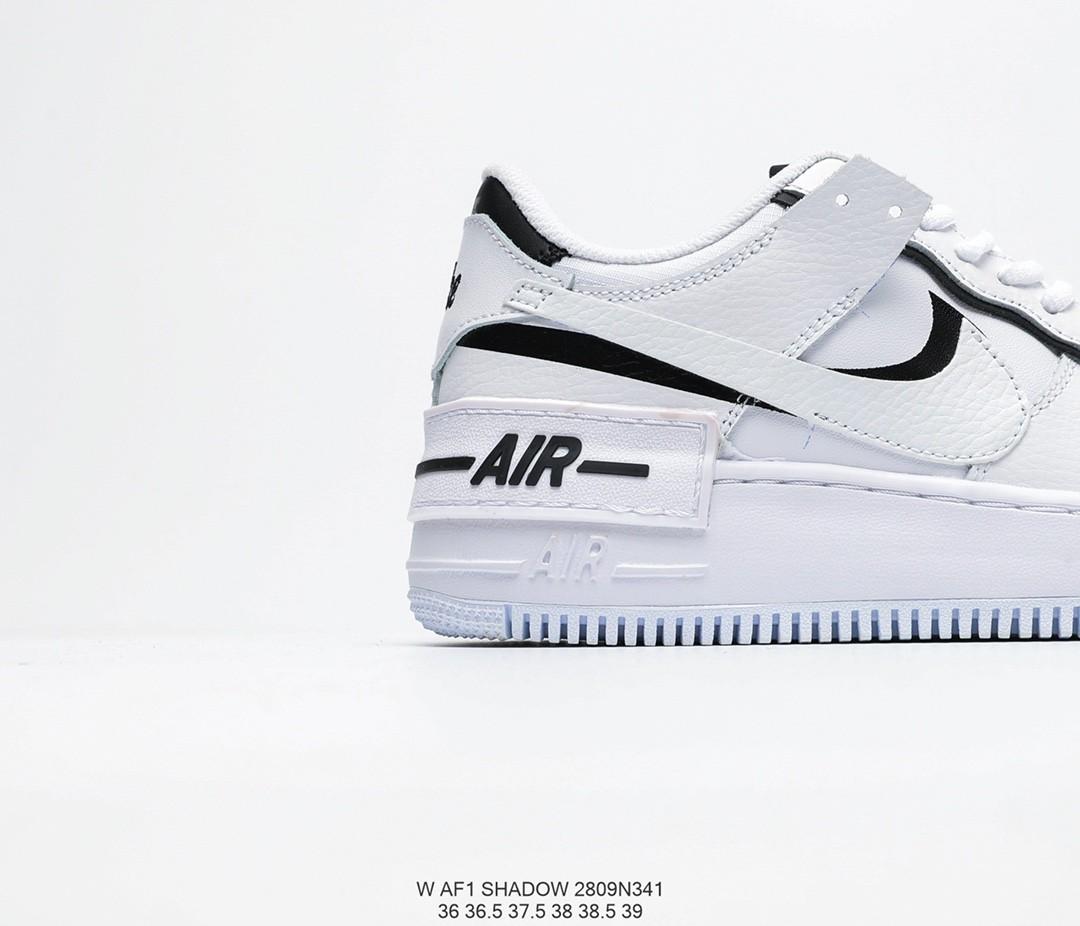 nike air force shadow black and white