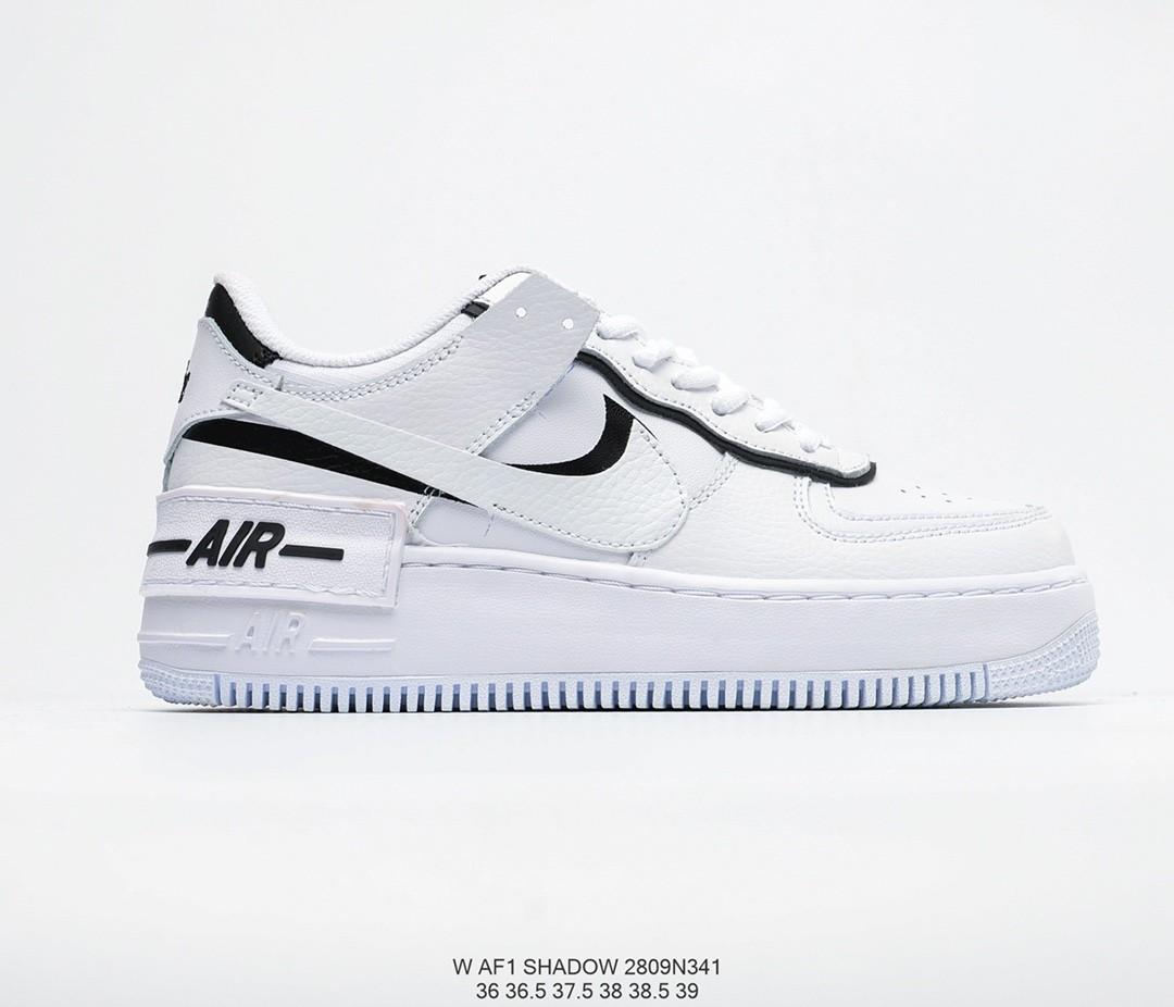 nike air force 1 shadow white and black trainers