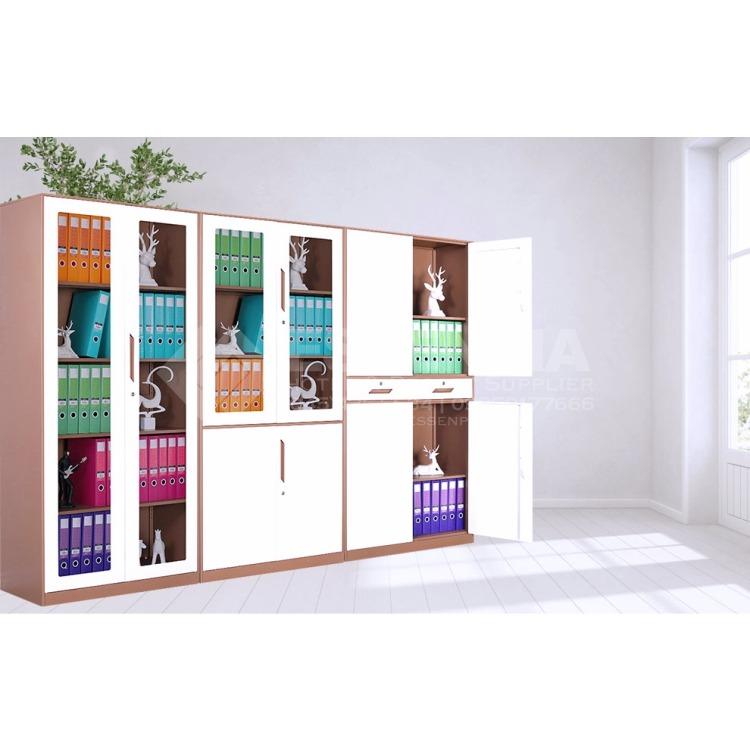 4 Doors with Glass and Drawer Office Filing Durable Modern