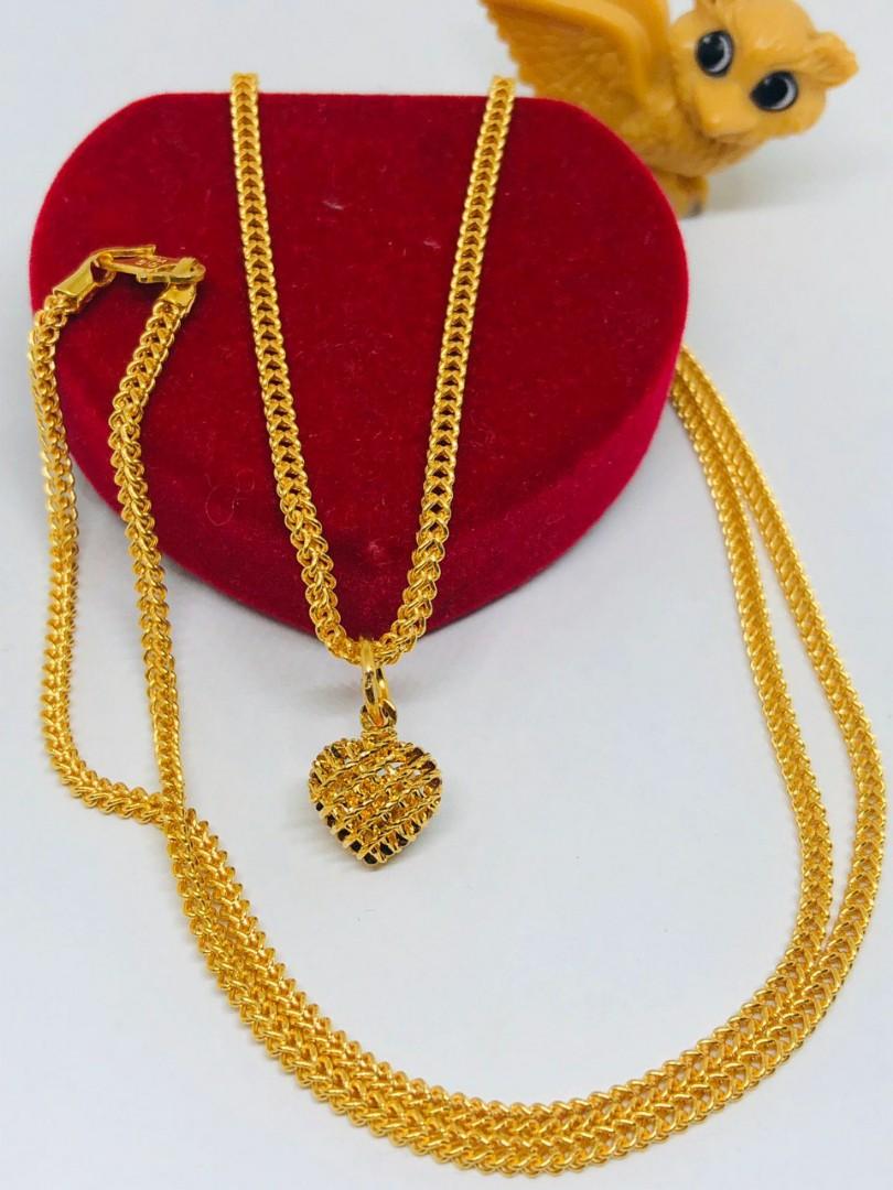 Rantai Leher Emas 916 1 Set Women S Fashion Jewellery On Carousell