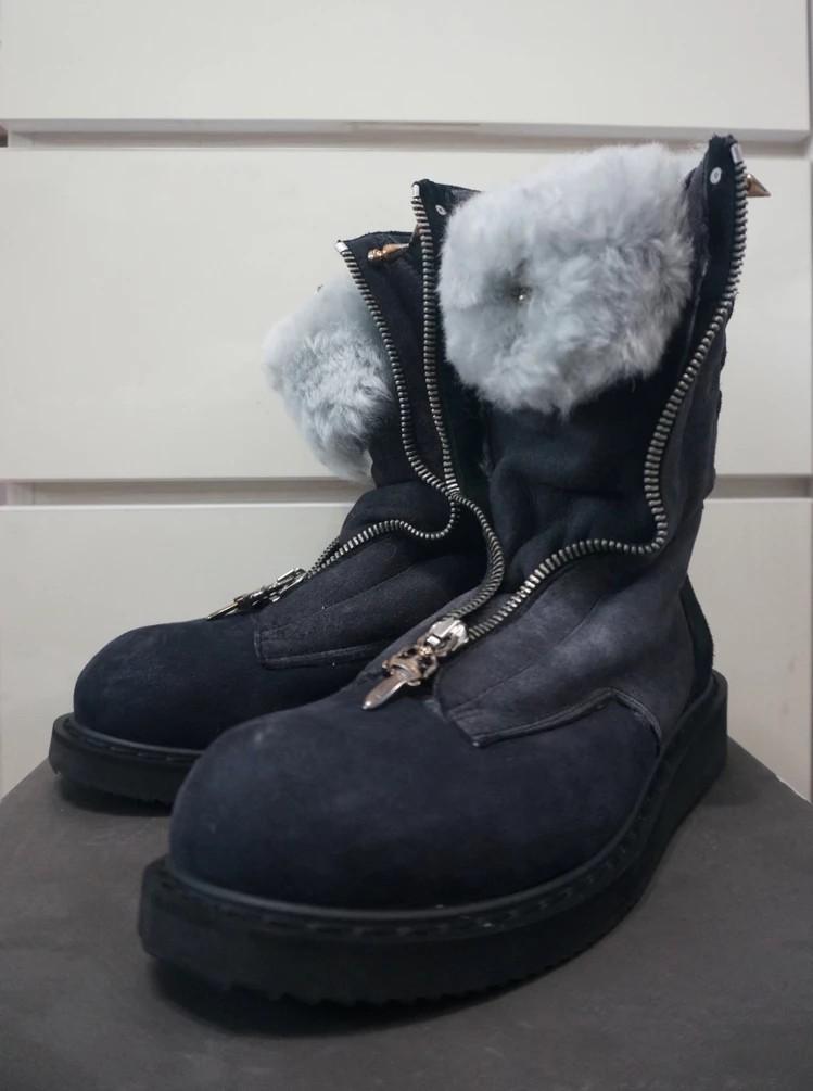 Rick owens new arrivals shearling boots