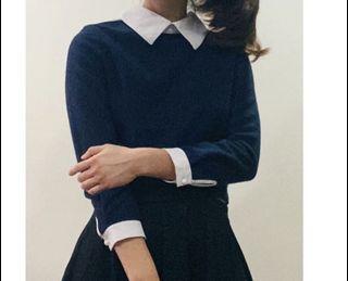 Schoolgirl collared crop top