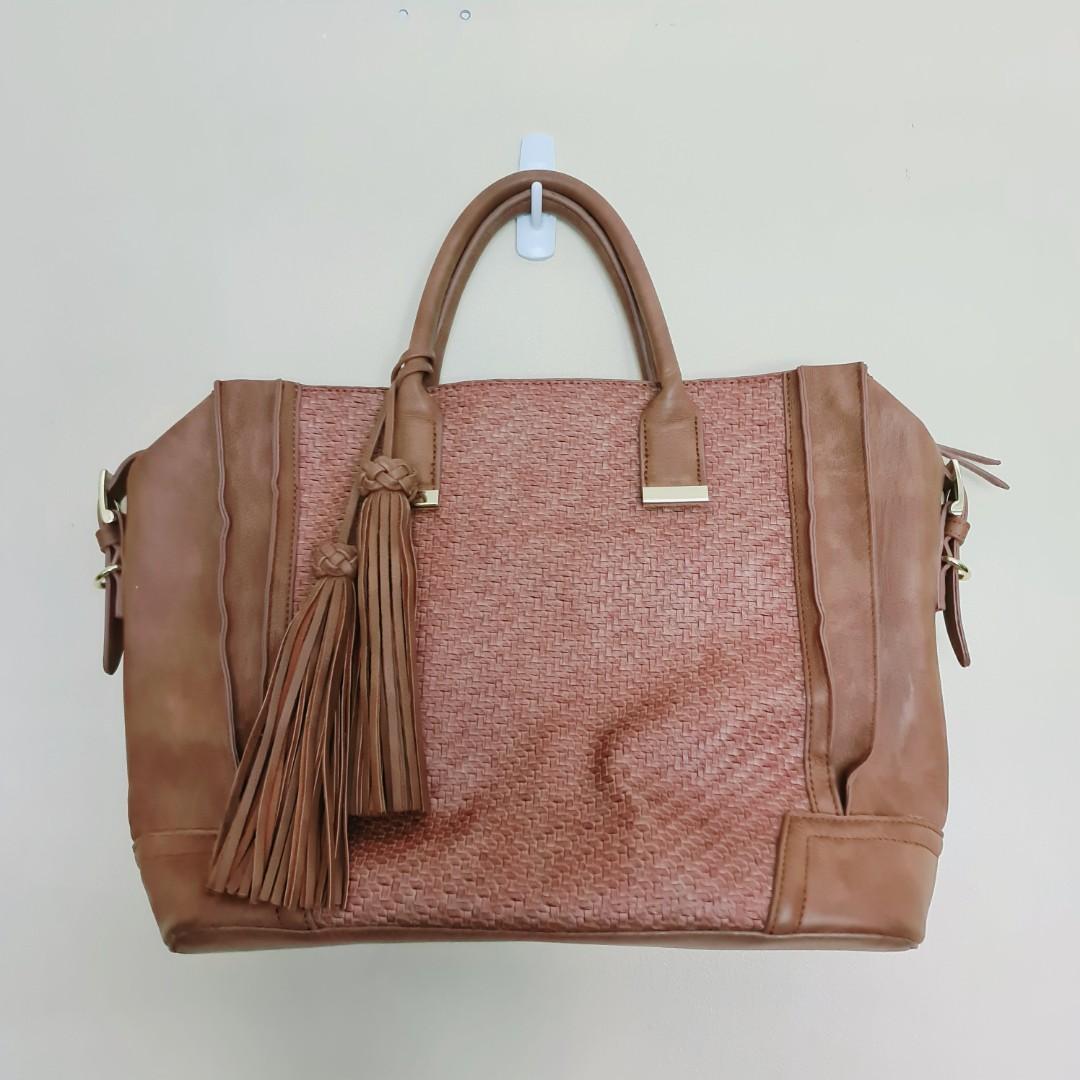 steve madden leather tote