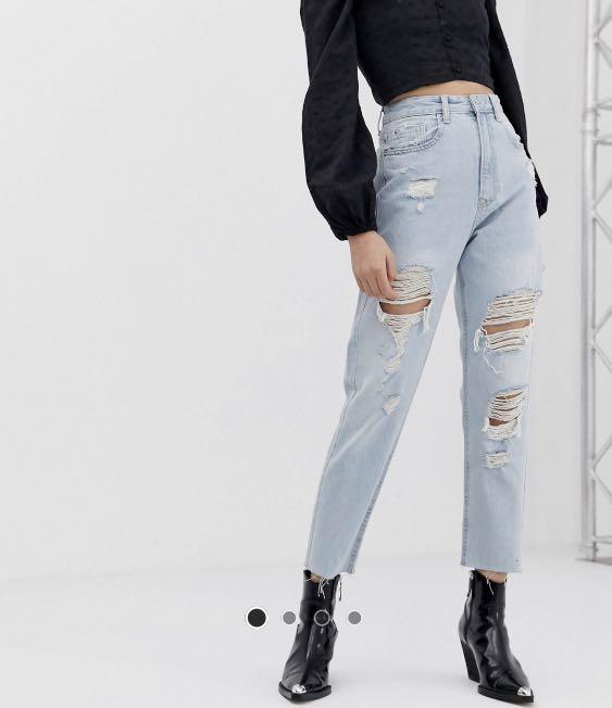 high waisted mom jeans stradivarius