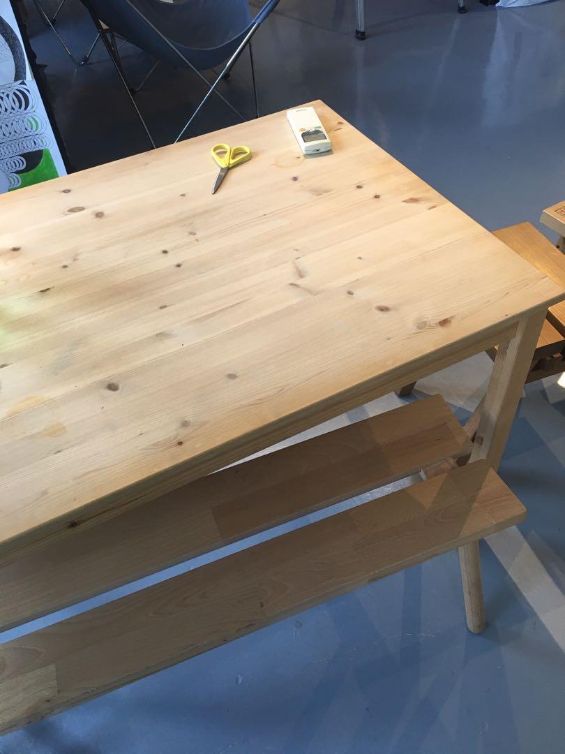 Table wooden ikea, Furniture, Tables & Chairs on Carousell