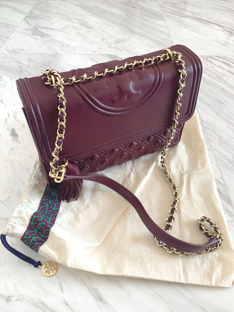 Tory Burch Fleming Convertible Shoulder Bag 43833 Imperial Garnet