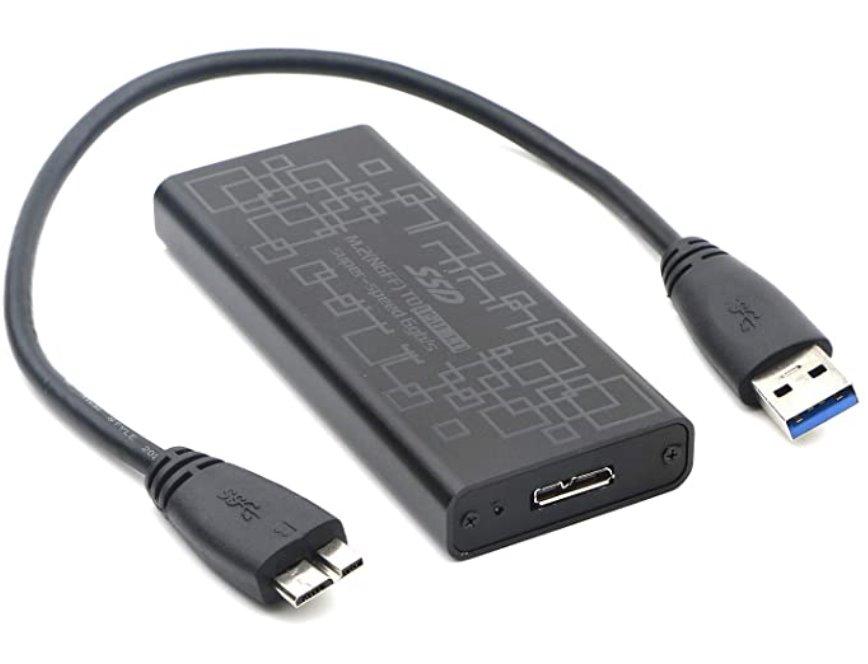 USB 3.0 Micro B Female to Key B External Enclosure Case for NGFF M.2 ...