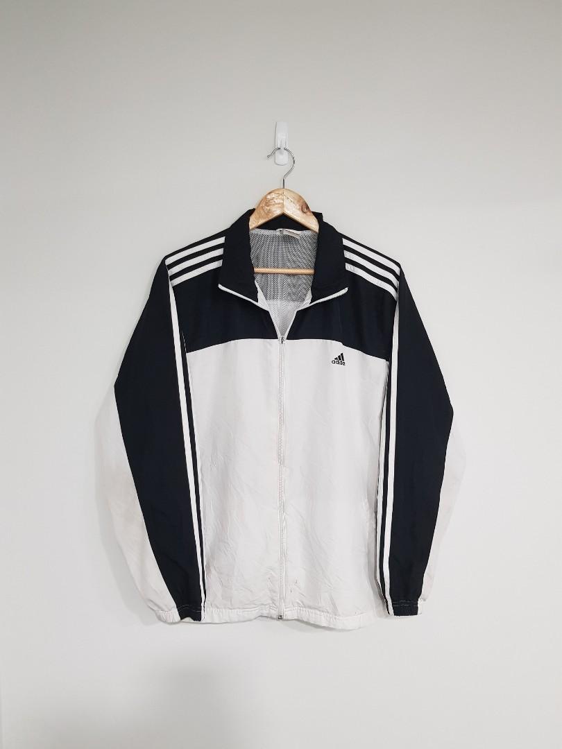 white adidas windbreaker