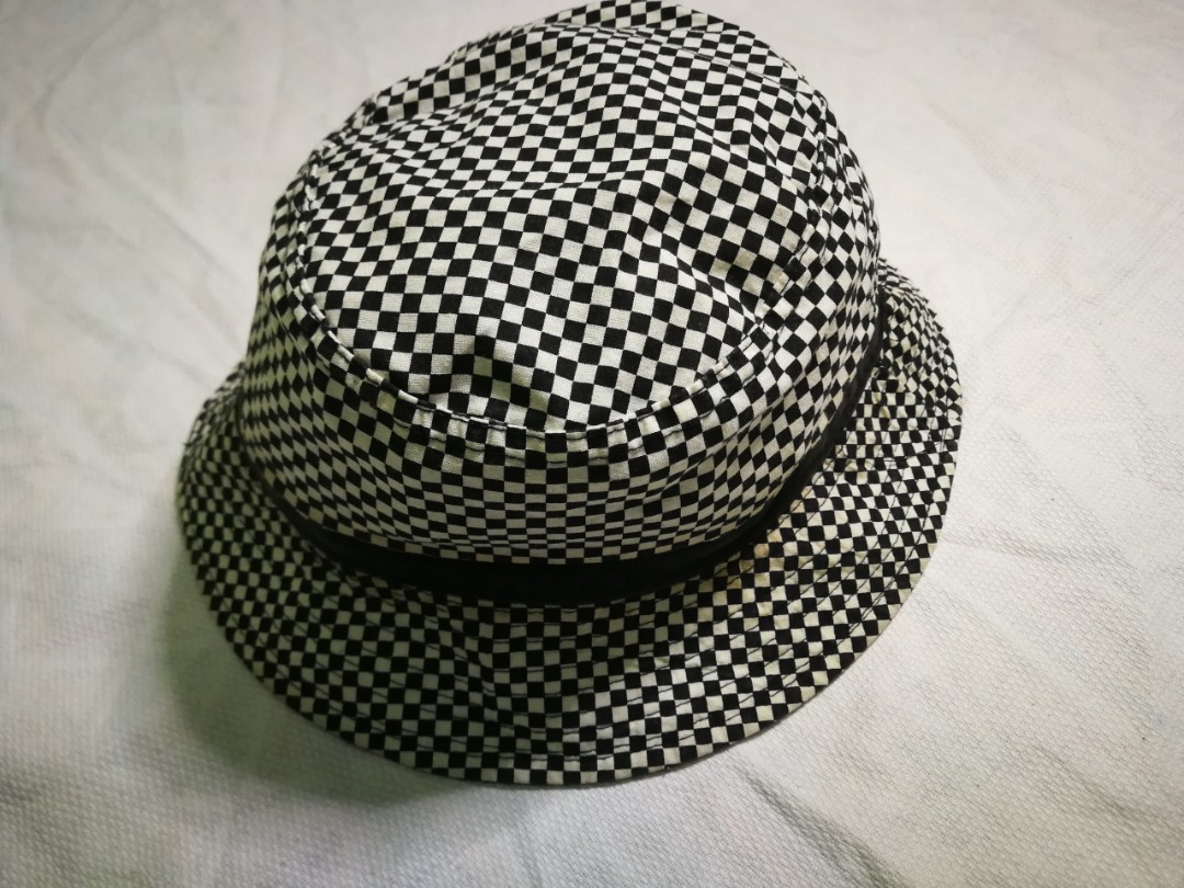 checkered bucket hat