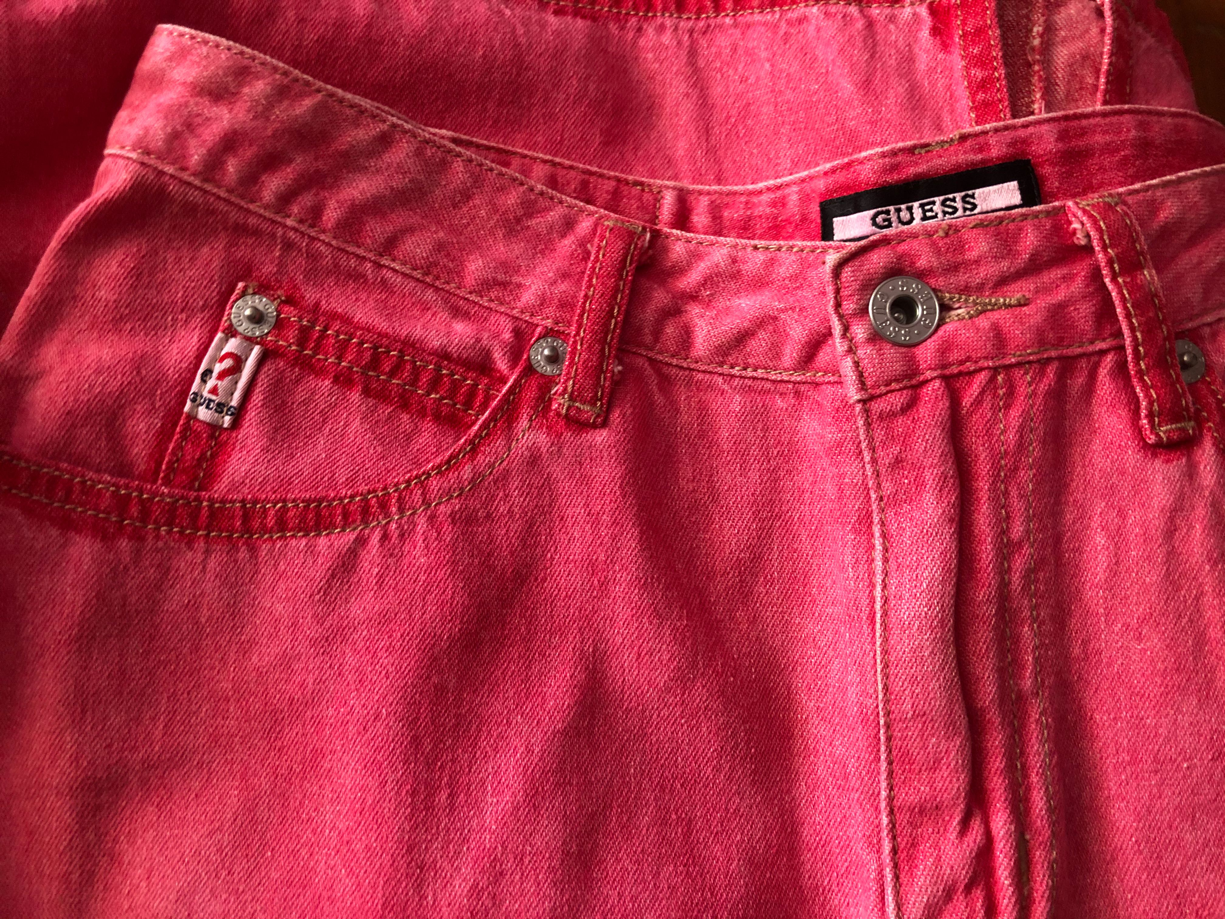 Guess red denim skirt online