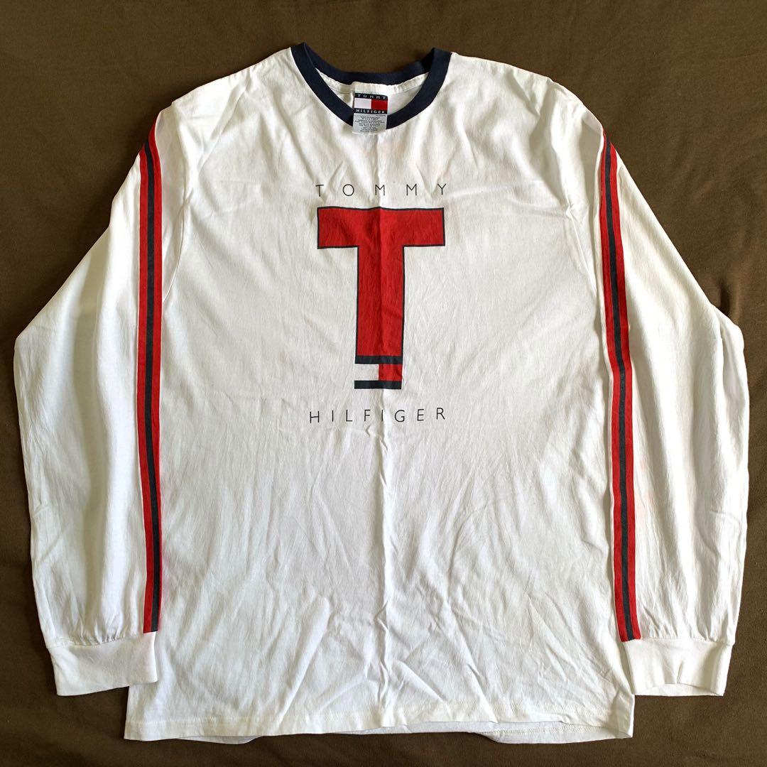 Instrument Tap at styre Vintage Tommy Hilfiger Graphic Long Sleeve T-shirt, Men's Fashion, Tops &  Sets, Tshirts & Polo Shirts on Carousell