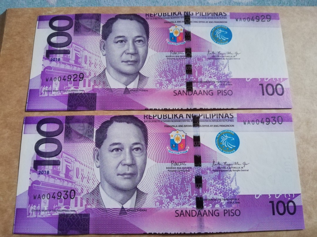 2pcs 100 Peso Error Bill Antiques Currency On Carousell