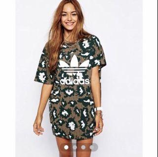 Adidas Originals Camo Asymmetric T-Shirt Dress 