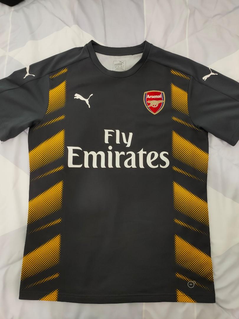 Arsenal Puma Men S S S Stadium Jersey Shirt Grey Yellow Sports Athletic Sports Clothing On Carousell