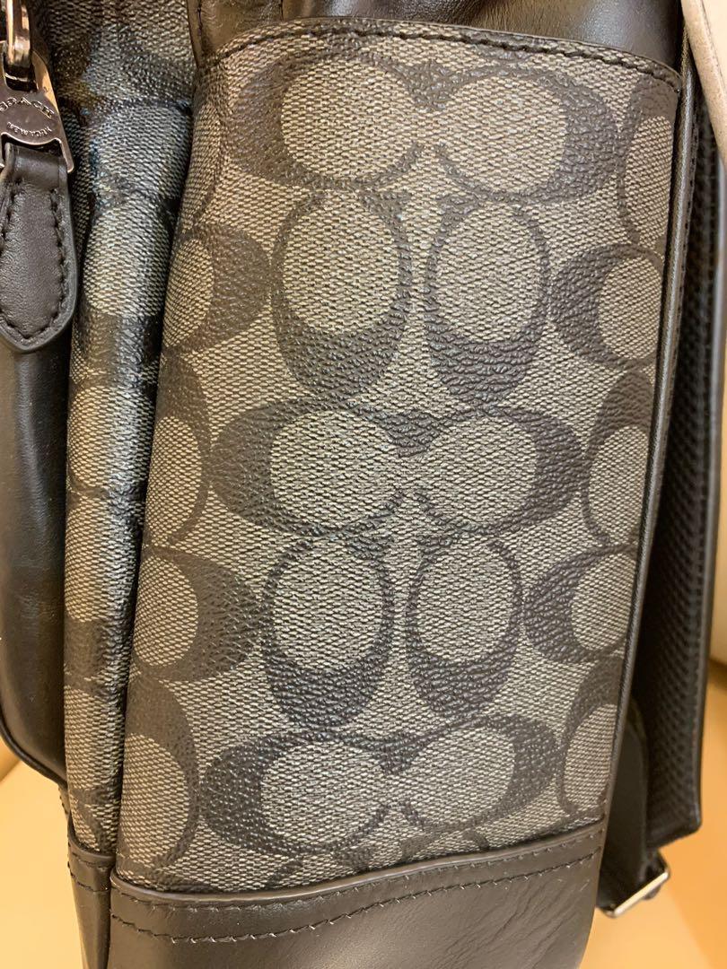 Authentic coach F38755 men monogram canvas backpack traveller bag with laptop compartment