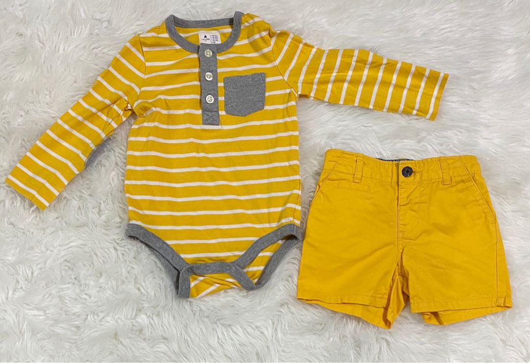 yellow long sleeve onesie