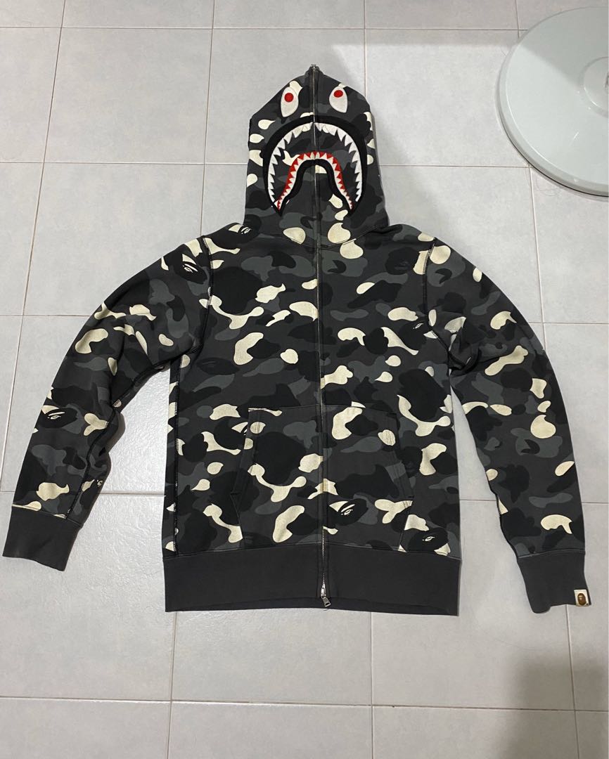 Bape Camo Shark Hoodie GLOW IN THE DARK Men s Fashion