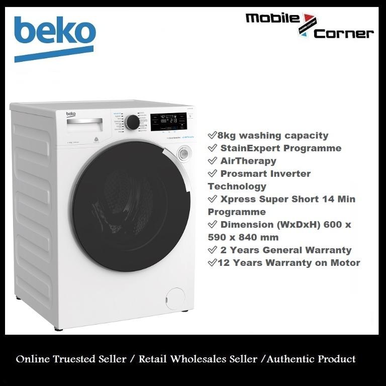 Beko Wtv8744x0a 8kg Front Load Washing Machine Kitchen Appliances On Carousell