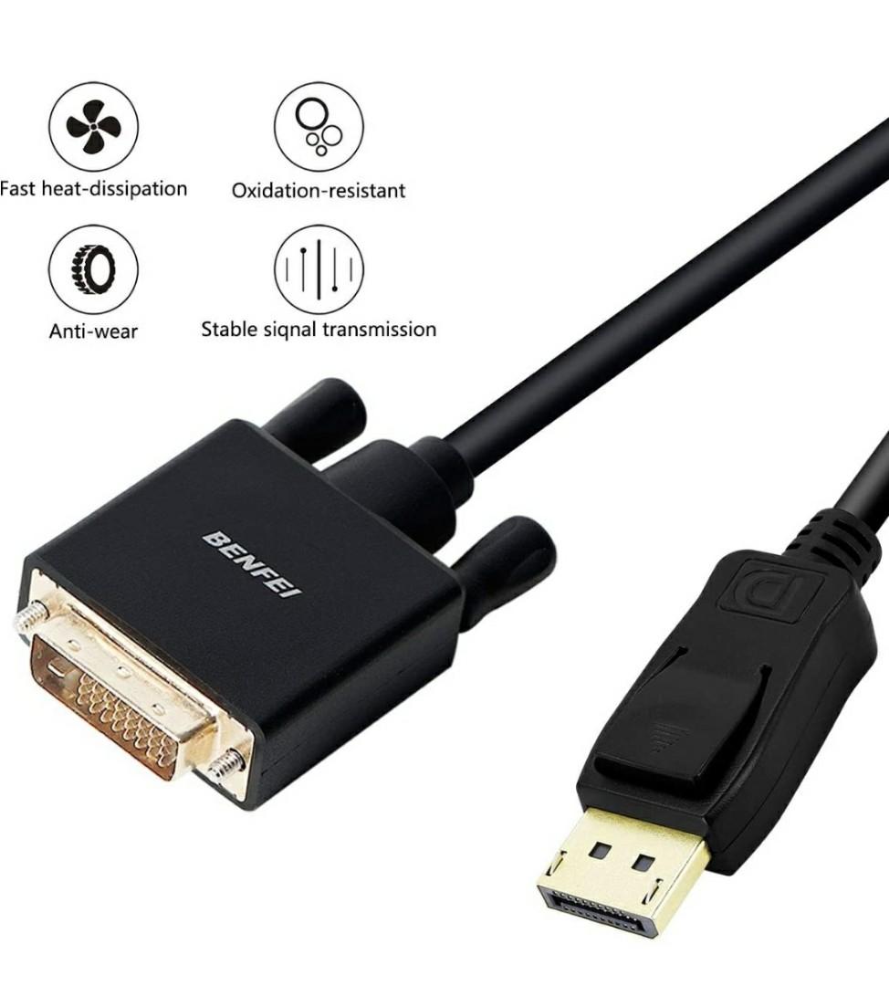 BENFEI DisplayPort to DVI, gold-plated DP to DVI adapter