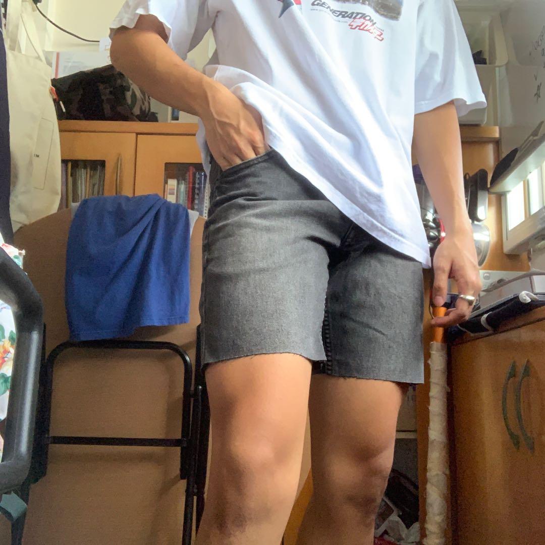 raw hem shorts mens