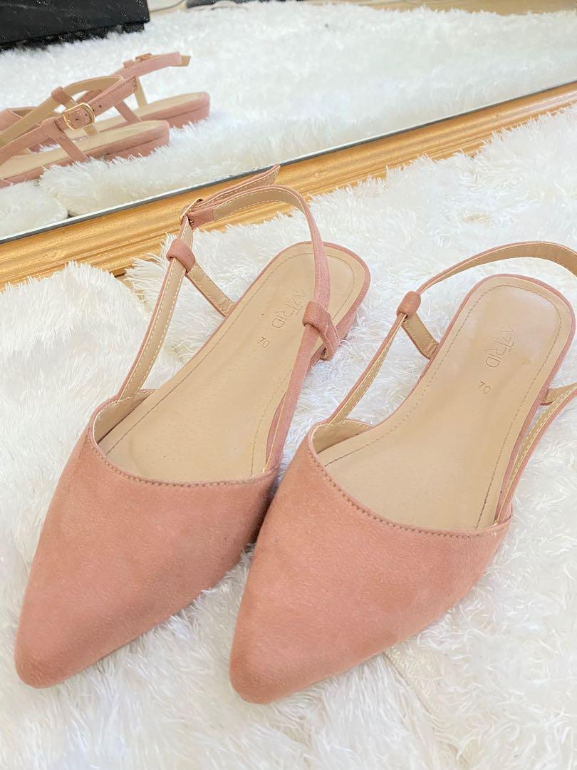 blush pointed flats