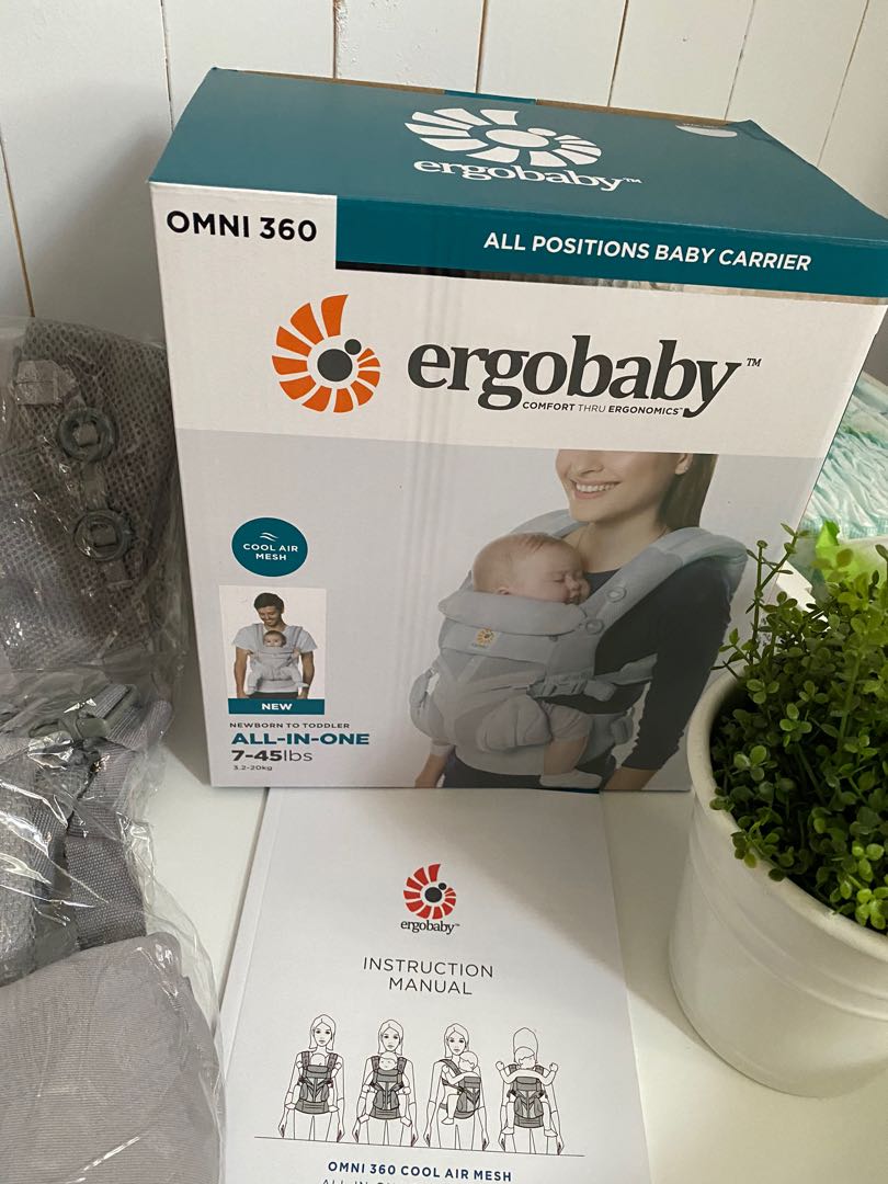 Brand New Ergobaby Pearl Grey All Position Cool Air Mesh Baby Carrier