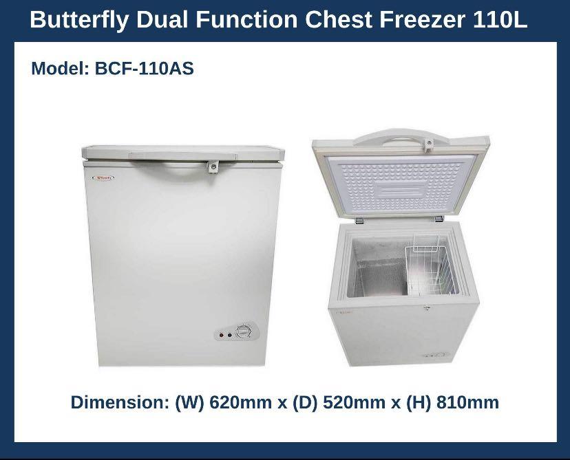 Butterfly Chest Freezer BCF 110AS, TV & Home Appliances, Kitchen