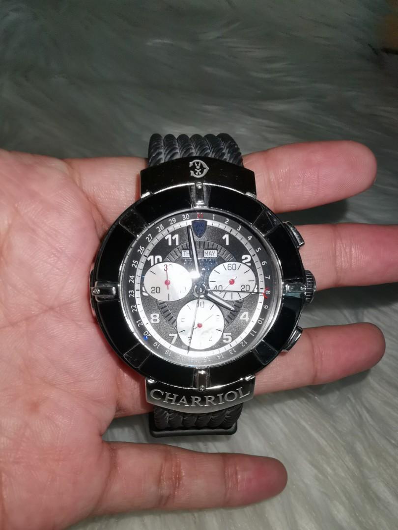 Charriol Celtica Black Dial Chronograph Men s Watch