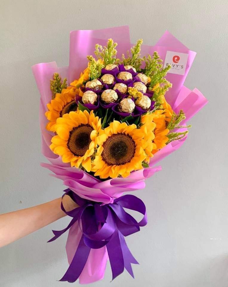 Chocolate Flower Bouquet delivery, Furniture & Home Living, Gardening, Plants & Seeds on Carousell