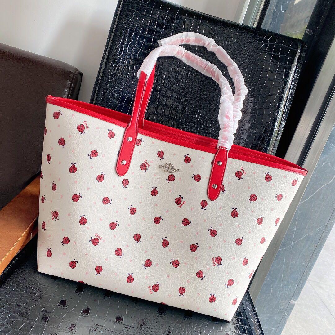 coach ladybug reversible tote